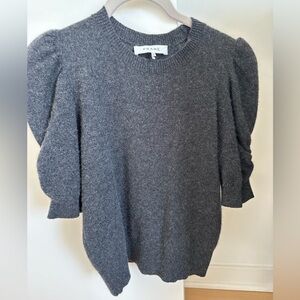 Frame Frankie Crew Cashmere Sweater Dark Gray